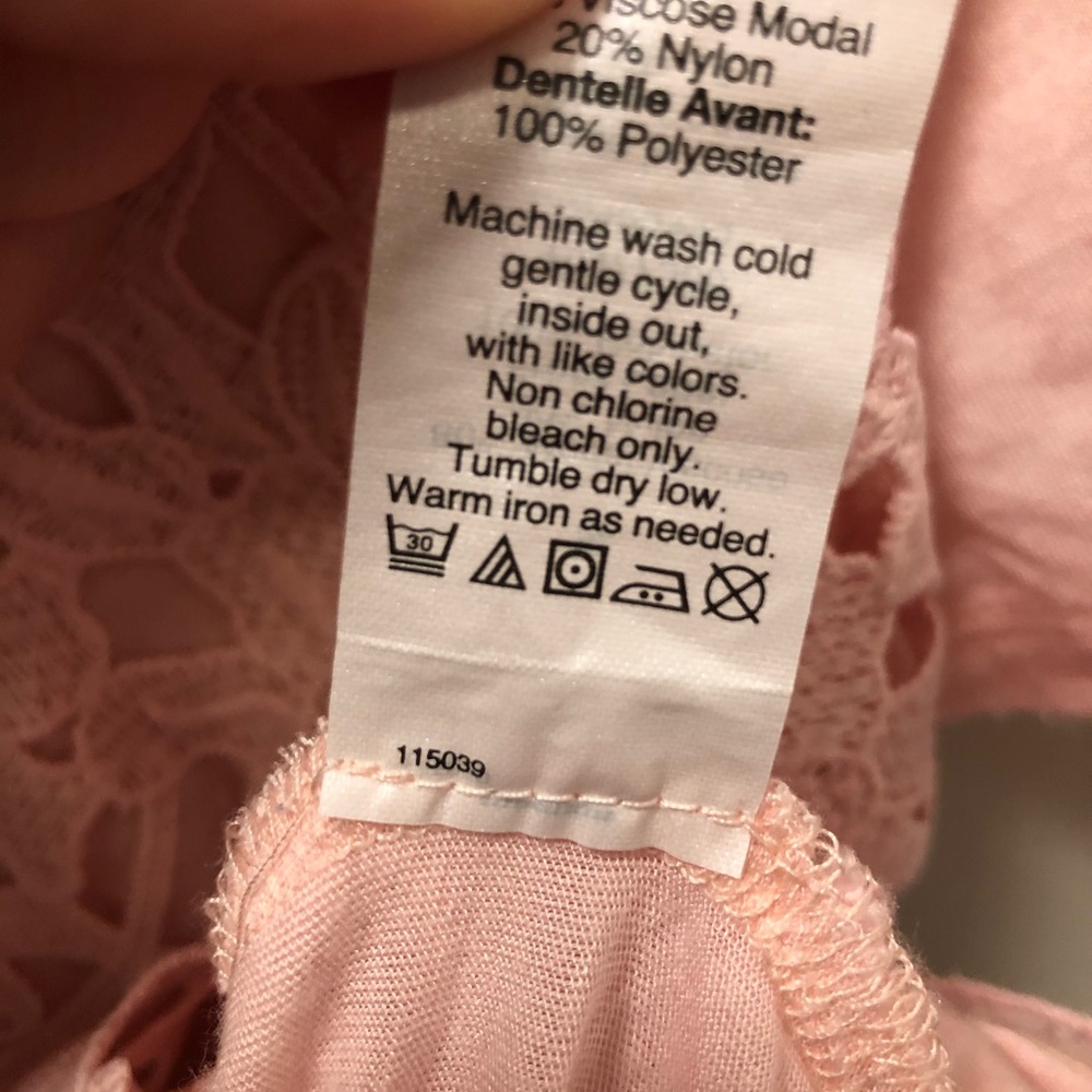 J. Crew Pink‎ Lace Overlay Scoop Neck Spring Shortsleeve Shirt Small 4 6 - Picture 3 of 4